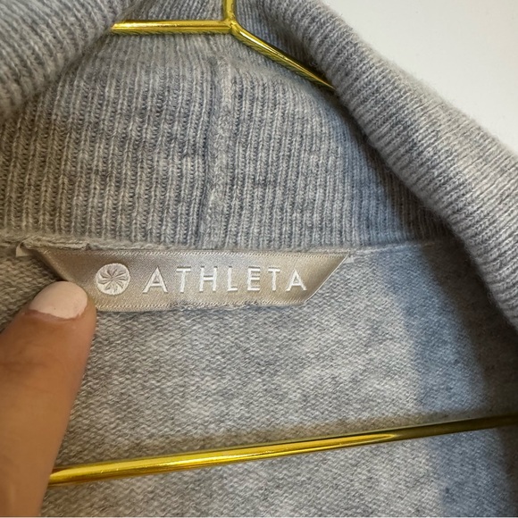 Athleta Gray Cashmere Wool Nirvana Cocoon Pranayama Wrap Cardigan Sweater Medium - Picture 3 of 10